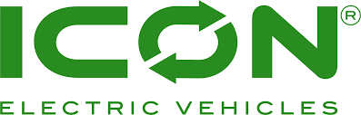 Icon electric vehicles logo and golf carts